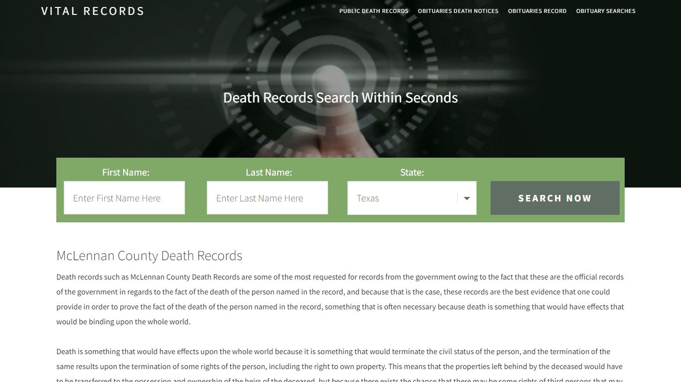 McLennan County Death Records | Enter Name and Search|14 ...